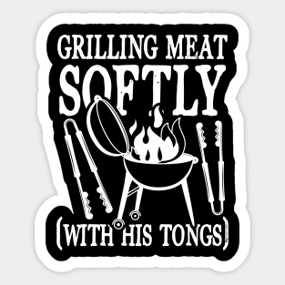 Grilling Meat Softly With His Tongs Sticker